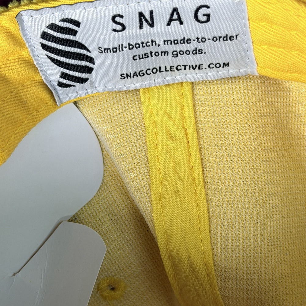 Neon Yellow Blue Corduroy Rope Snapback Hat NWT Streetwear Festival Cap - Picture 4 of 7